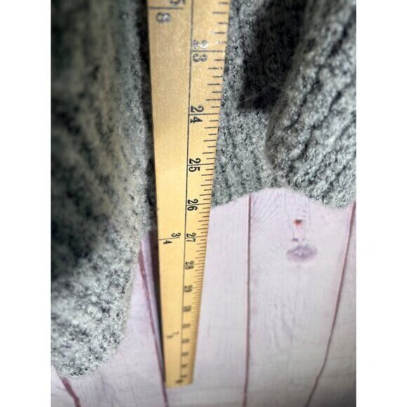 Anthropologie Angel Of The North Wool Cabled Boucle Sweater M Gray - Picture 9 of 15